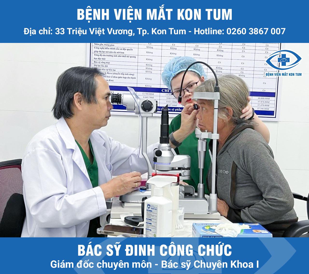 bác sỹ chức khám mắt cho người lớn tuổi ở kon tum