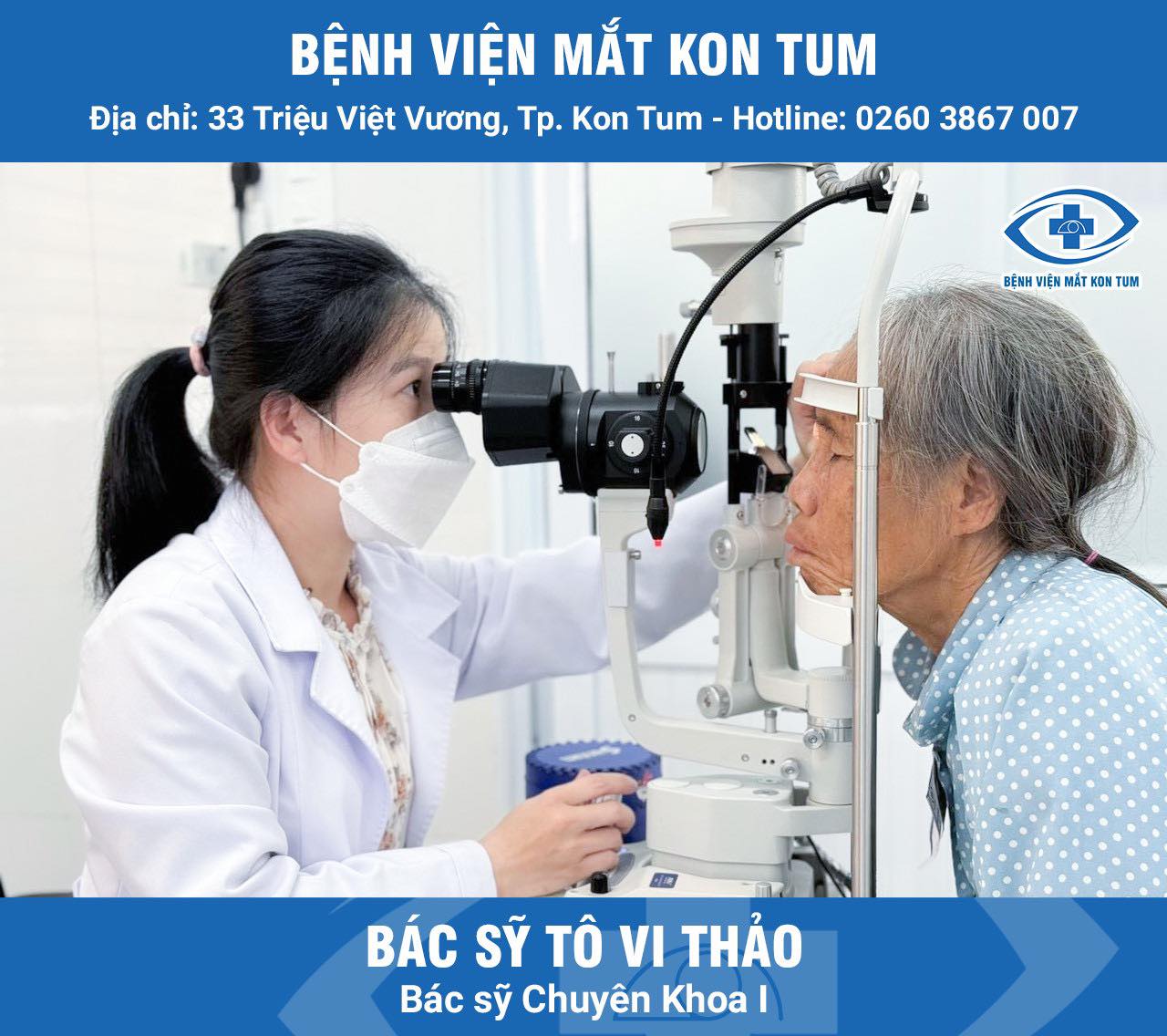 khám mắt cho người lớn tuổi tại bệnh viện mắt kon tum