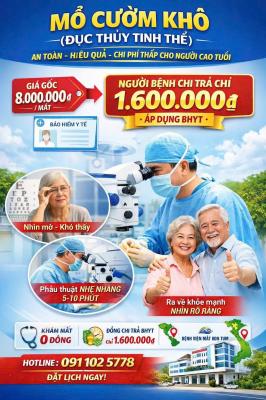 MỔ ĐỤC THỦY TINH THỂ – ĐƯỢC BHYT HỖ TRỢ TẠI QUẢNG NGÃI